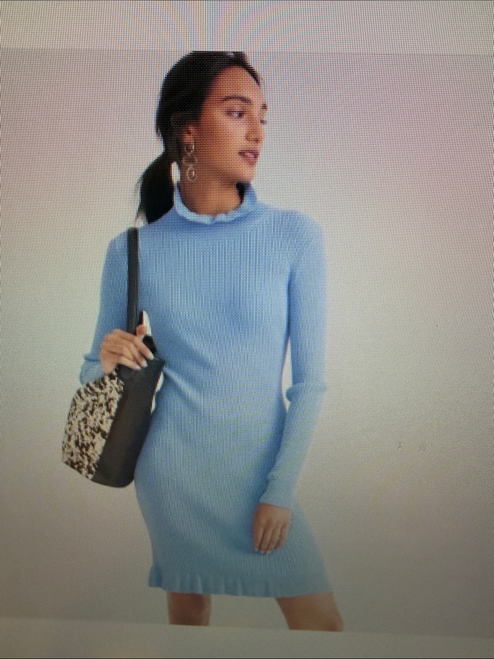 J. Crew Light Blue Long Sleeve Turtleneck Sweater Dress